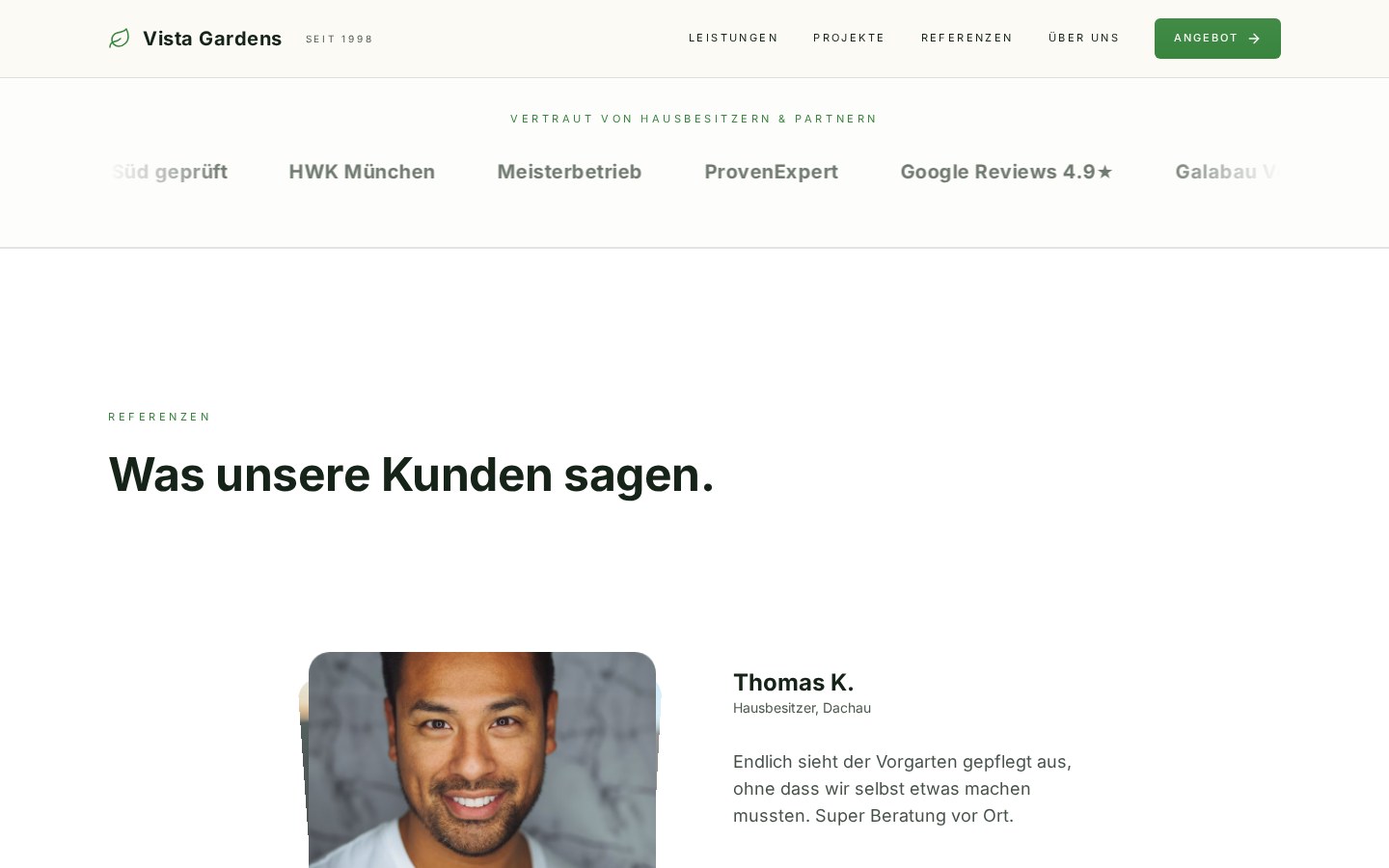 Referenzwebsite Garten- & Landschaftsbau aus Köln – Screenshot 2