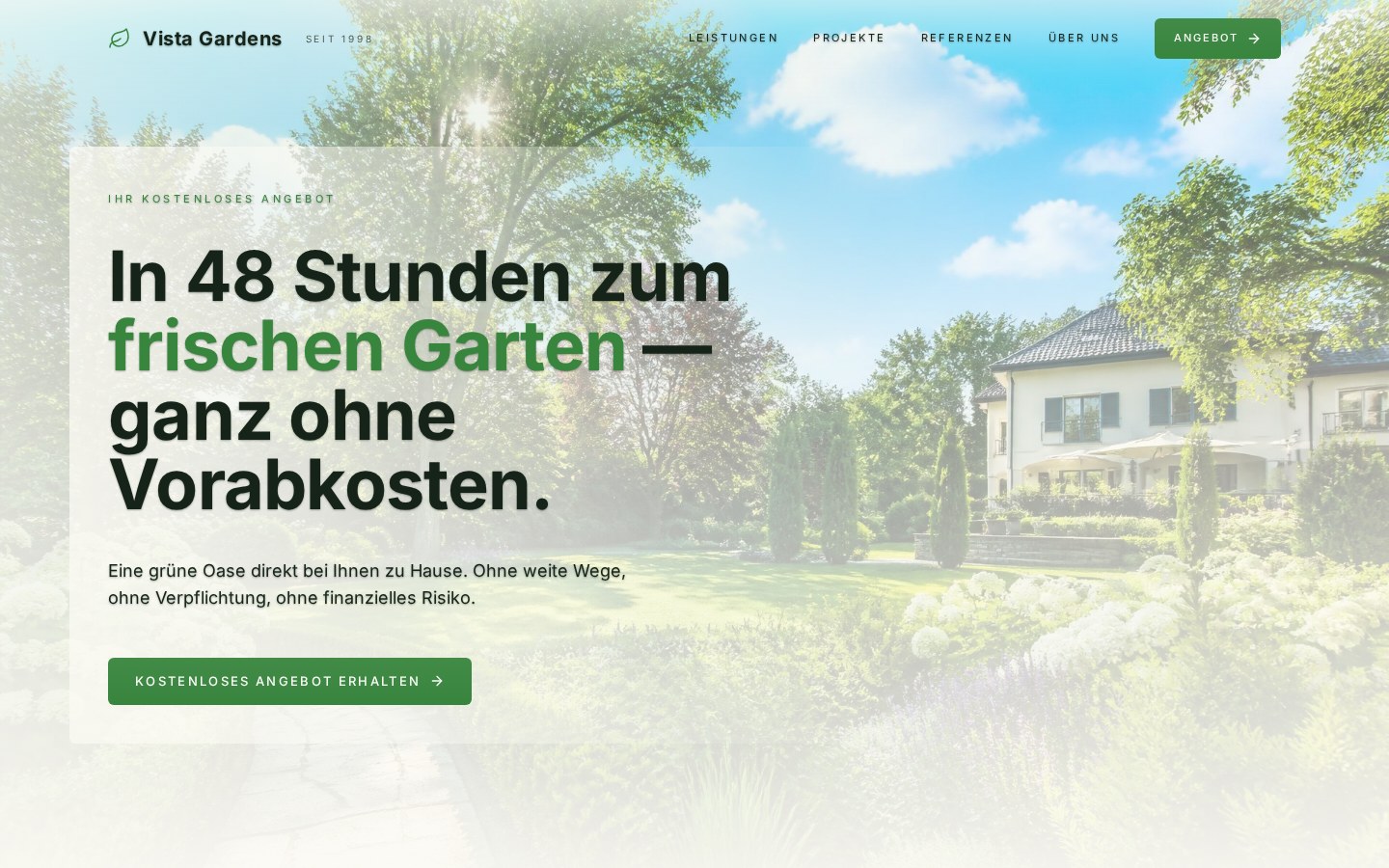 Referenzwebsite Garten- & Landschaftsbau aus Köln – Screenshot 1