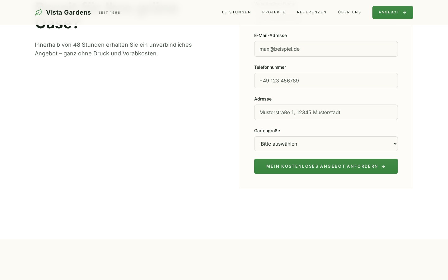 Referenzwebsite Garten- & Landschaftsbau aus Köln – Screenshot 4